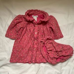 Floral pink Ralph Lauren dress with diaper cover. 6 months.